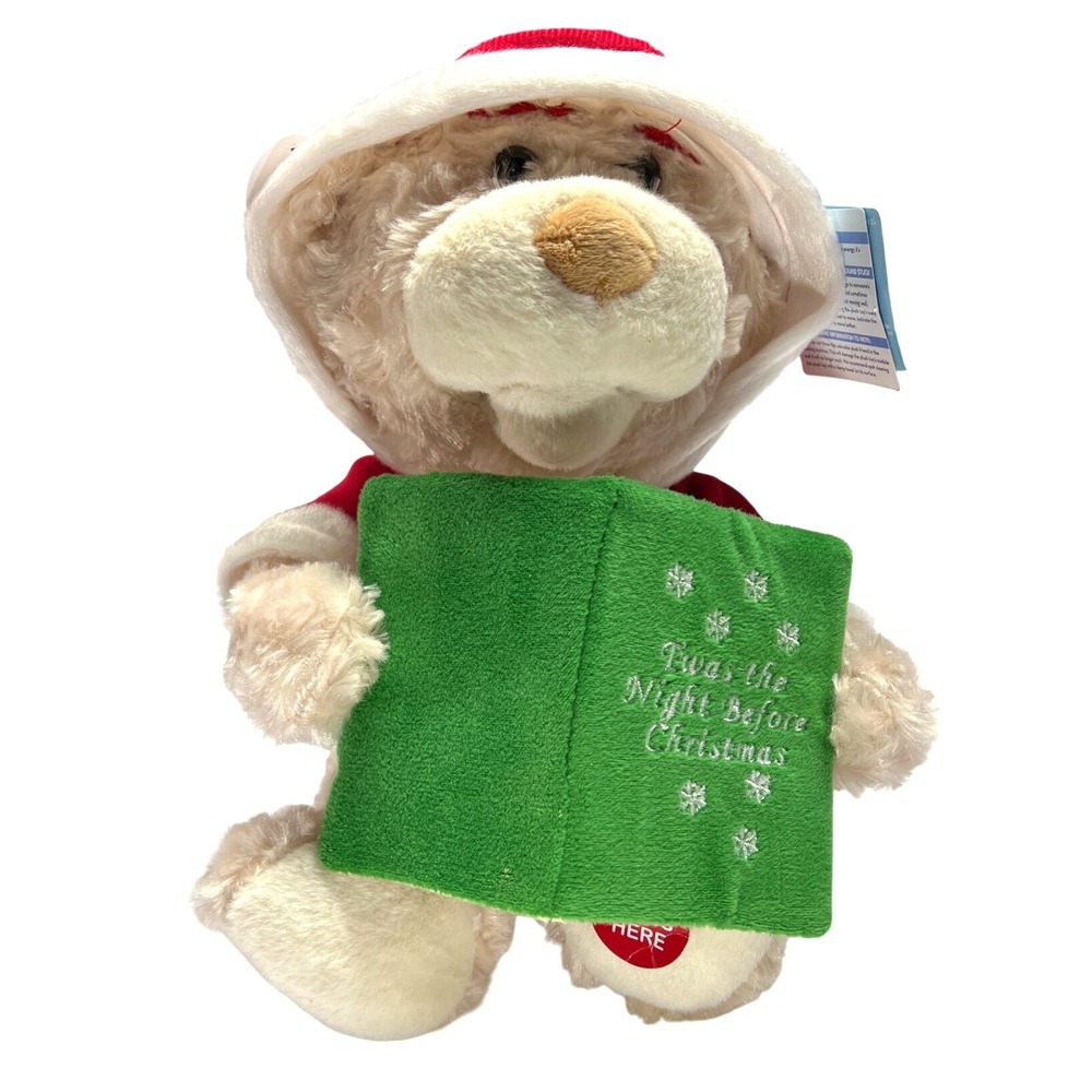 Cuddle Barn Storytime Teddie Animated Christmas Bear Twas The Night Before 10.5"